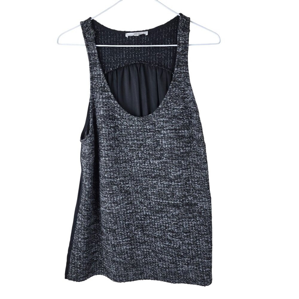 Drew Anthropologie Sleeveless Textured Black & Gray Tank Top‎ L